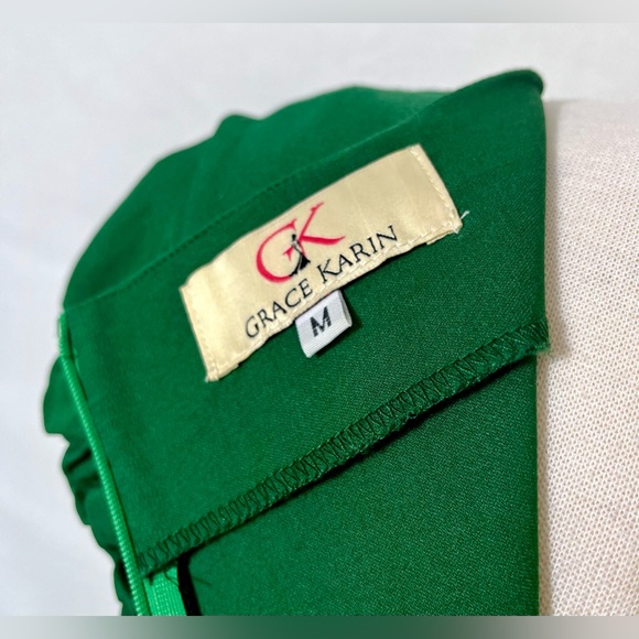 GRACE KARIN - Green Ruched Wiggle Dress - Picture 4 of 7